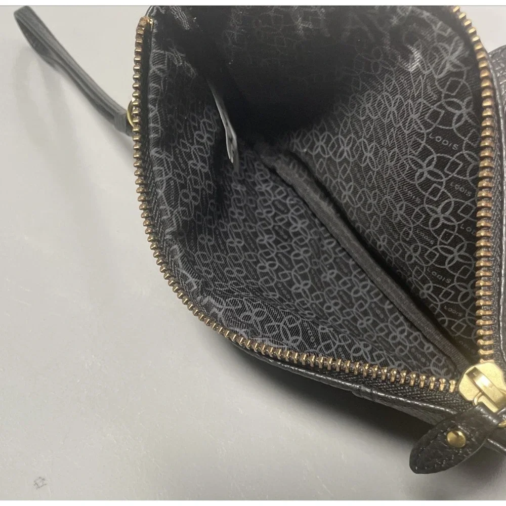 Lodis Black Pebbled Leather Wristlet Wallet - Picture 7 of 11